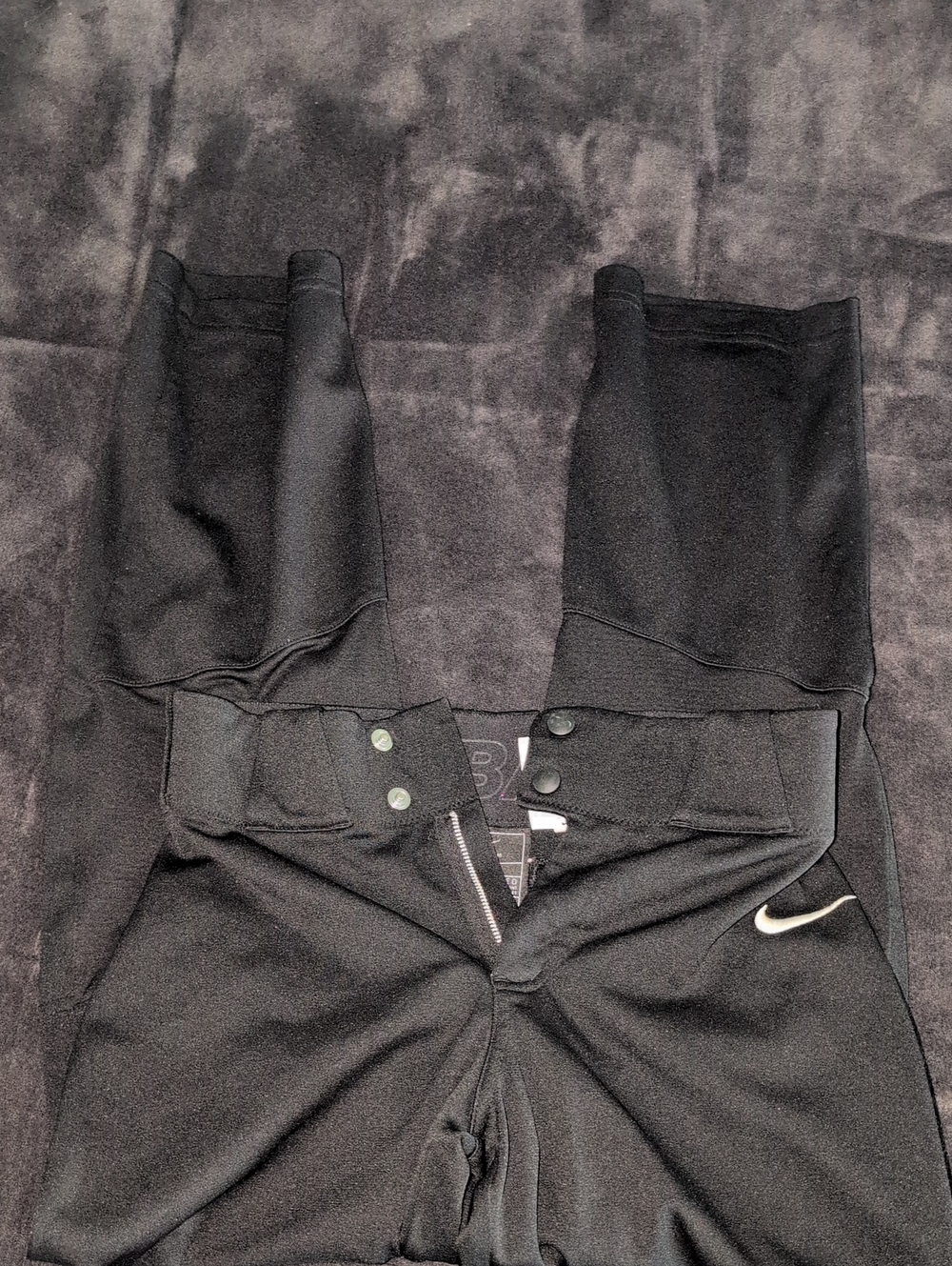 Nike Black Snap & Zipper Athletic Joggers with Swoosh